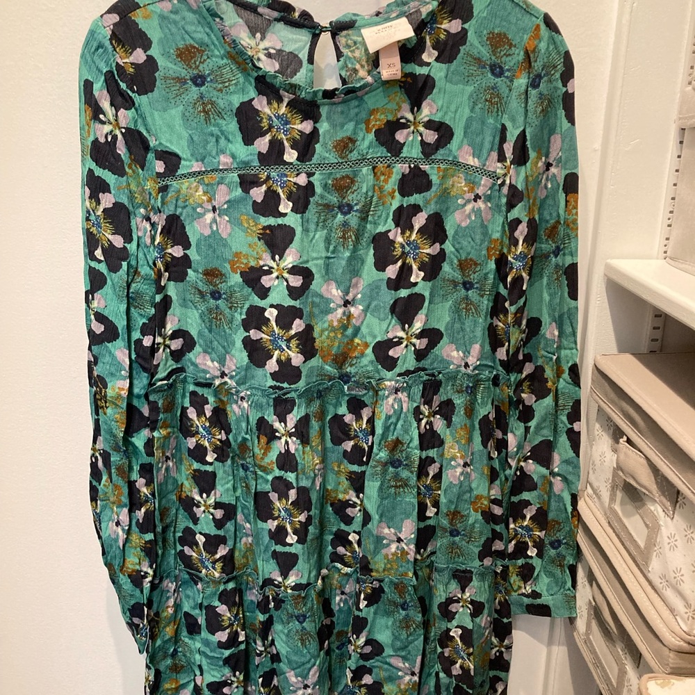 Target Knox and Rose green floral babydoll dress